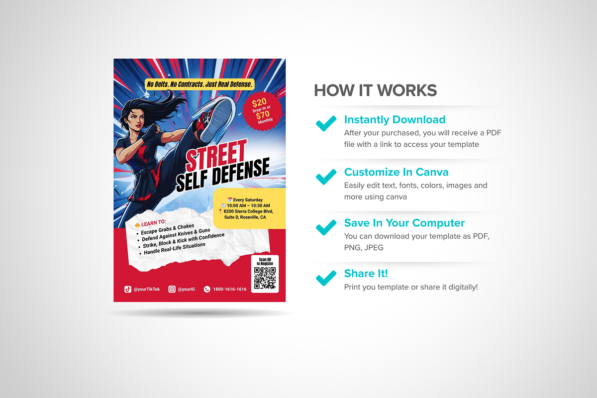 Canva Street Self Defense Flyer preview 3
