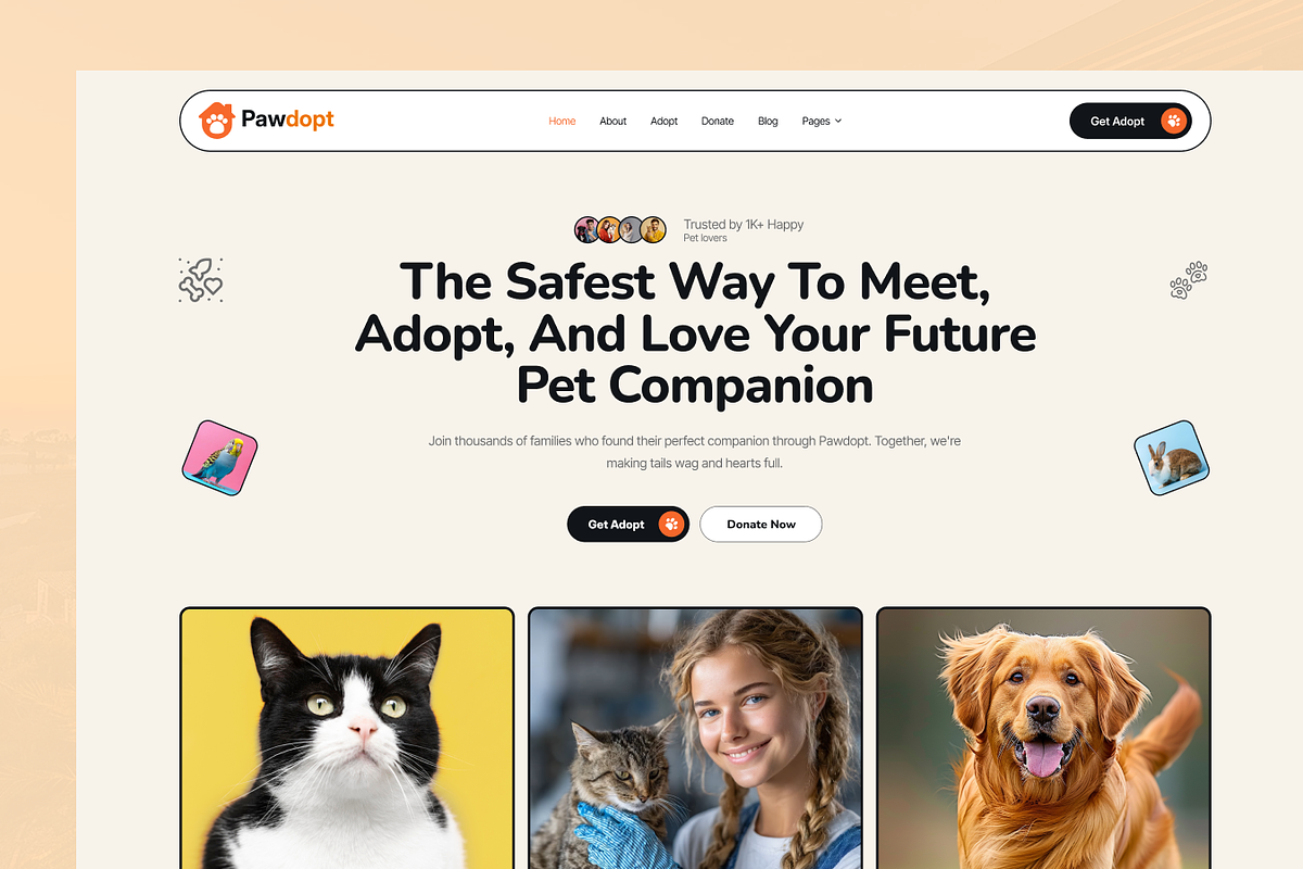 Pawdopt - Pet Adoption HTML Template, a HTML Template by TNCFlow (Photo 3 of 5)