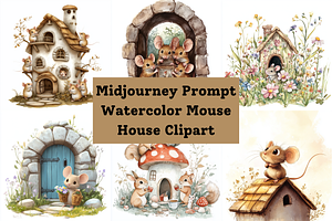 Prompt Mouse House Clipart, a Decorative Illustration by Creative design