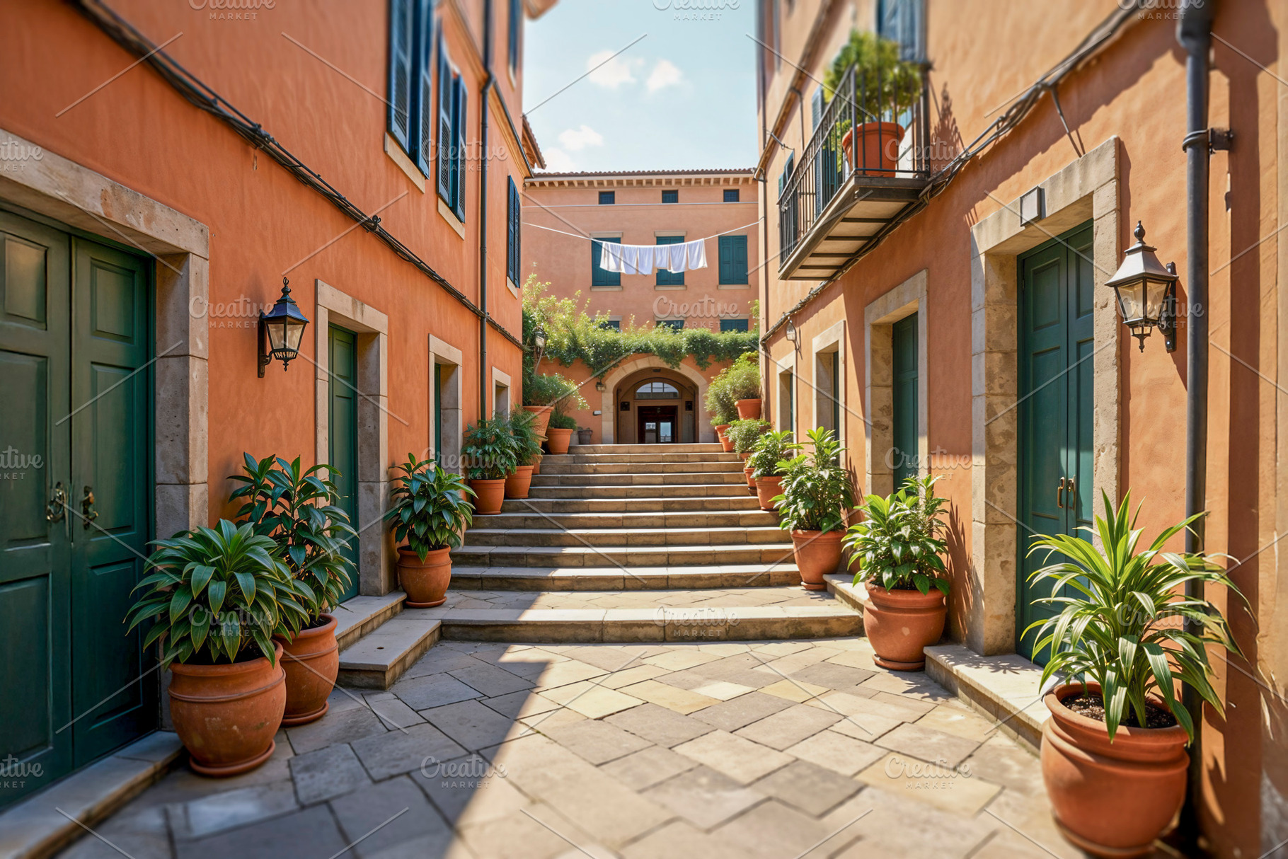 Sunlit courtyard, a Photo by rarrarorro