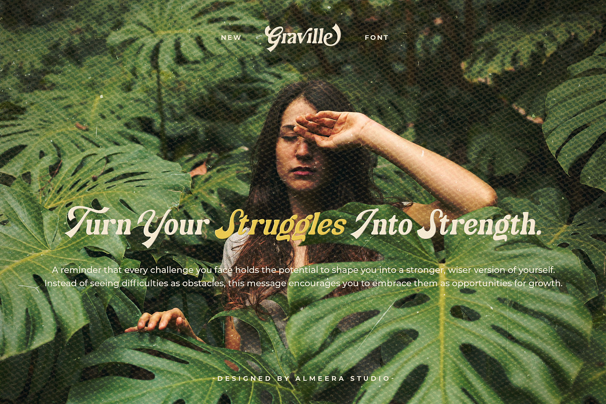 Graville – Retro Script Serif, a Serif Font by Almeera Std (Photo 7 of 10)