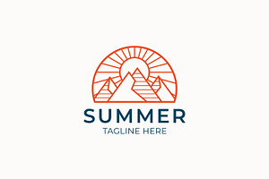Mountain Summer Badge Logo, a Branding & Logo Template by Signatoro