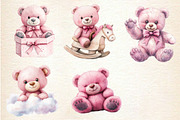 Pink Cute Blush Teddy Bear Clipart, an Illustration by Dream Creation (Thumbnail 6 of 6)