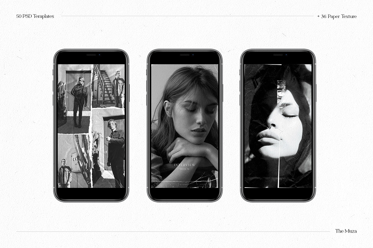 50 Paper Instagram Templates + BONUS, a Social Media Template by The Muza (Photo 6 of 14)