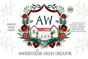 Watercolor Crest Creator