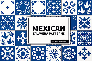 Mexican Talavera Tiles Patterns Set