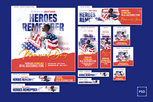 4th Of July Banners Ad, a Social Media Template by iDoodle Studio