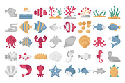 Sea Life Vector Icons Pack, an Icon by Vector Portal (Thumbnail 2 of 6)