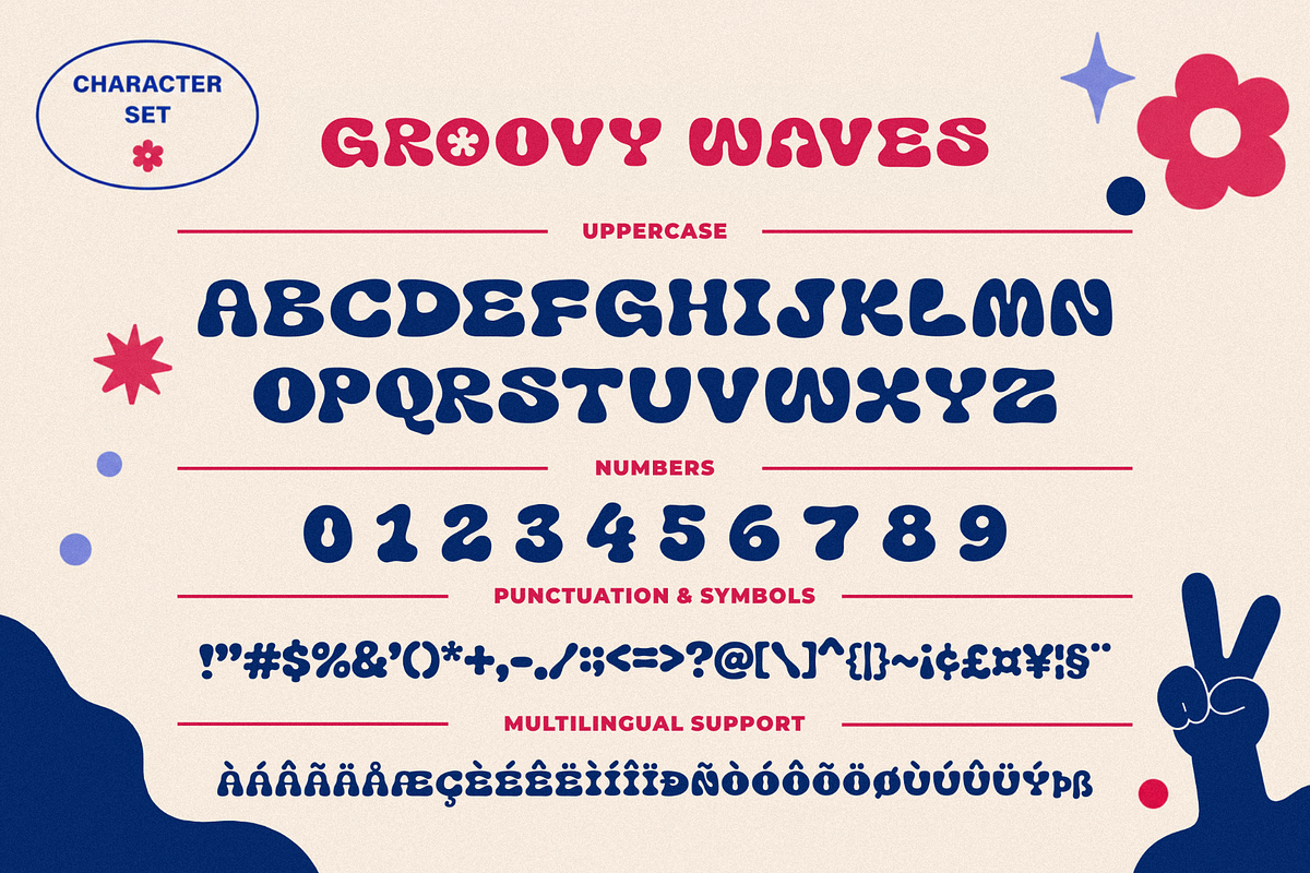 Groovy Waves - Retro Font, a Handwritten Font by figuree studio (Photo 5 of 10)