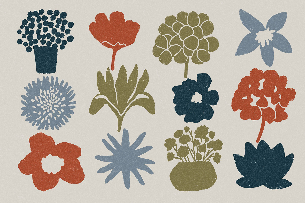 Wild Bloom: 70 Textured Flowers Pack, a Decorative Illustration by Veyla (Photo 8 of 15)