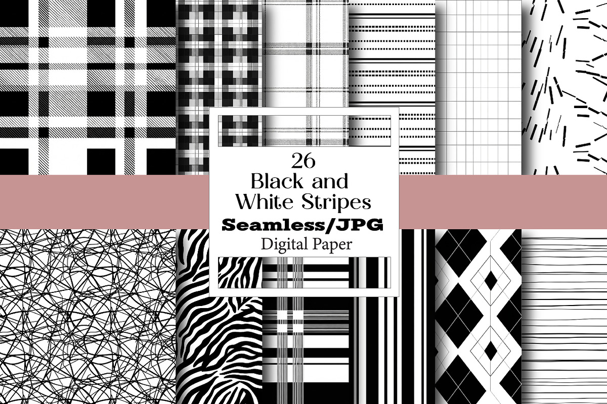 Black and White Stripes Paper, a Pattern Graphic by Wow Magic (Photo 2 of 3)