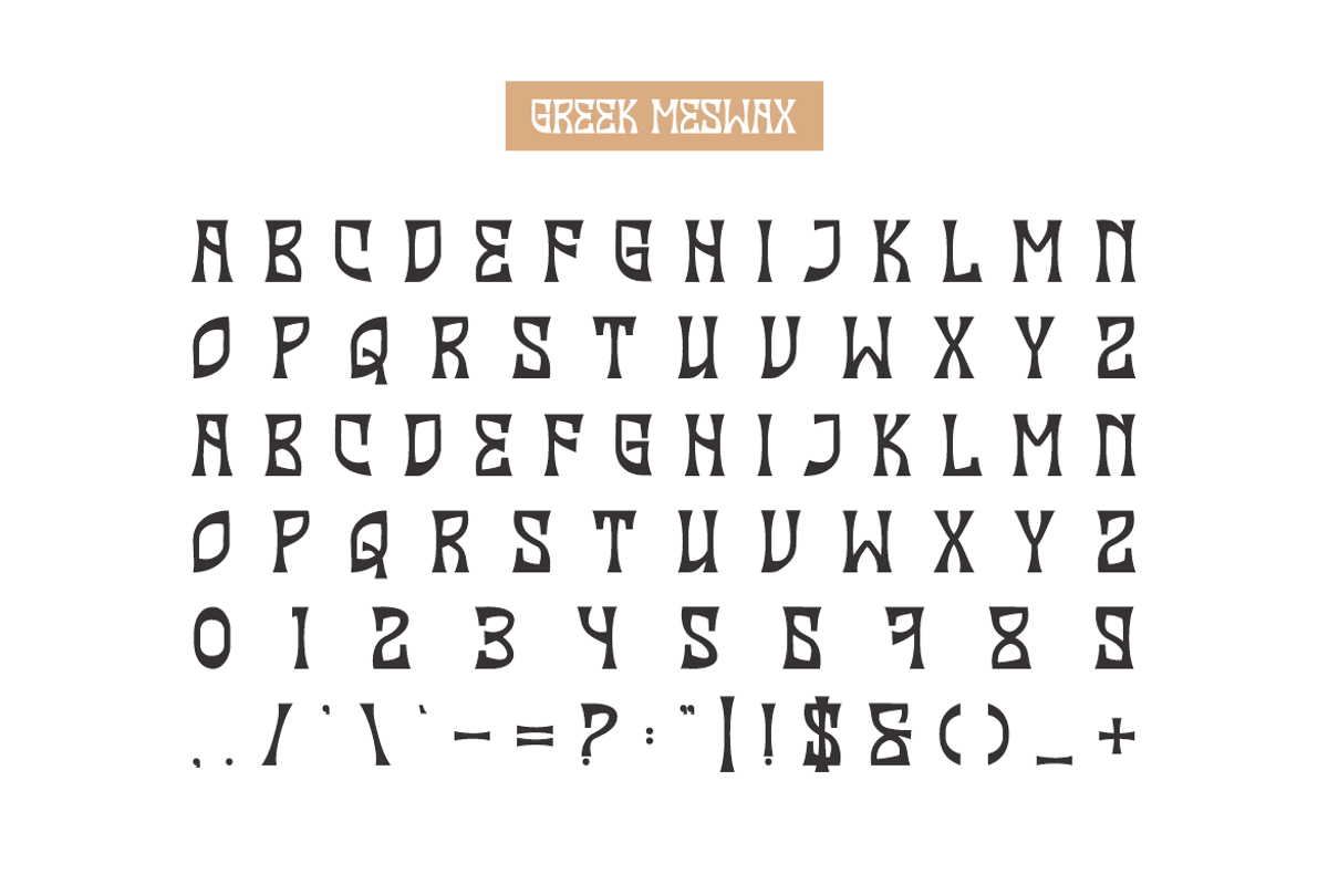 Greek Meswax - Typeface Font, a Sans Serif Font by Iqsiart Studio (Photo 4 of 6)