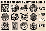 Mandala & Nature SVG Bundle, an Object Graphic by jahid234 (Thumbnail 1 of 13)