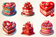 Valentine Cake Sublimation Clipart, an Illustration by DreamArtGraphic (Thumbnail 3 of 6)