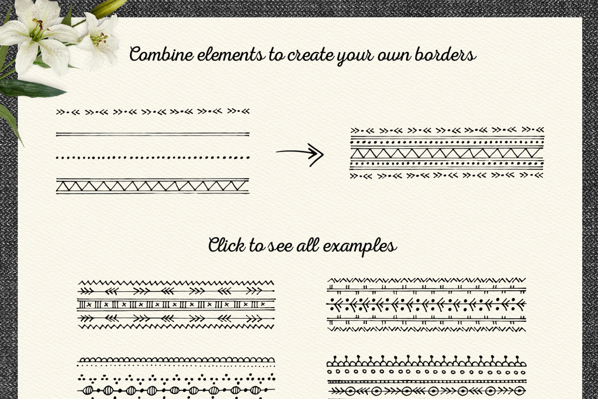 80 Decorative Borders, a Decorative Illustration by Elena Paletskaya (Photo 3 of 4)