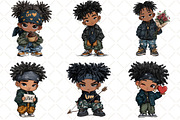 Valentine Holiday Black Boy Clipart, an Illustration by Black Bird Studio (Thumbnail 5 of 6)