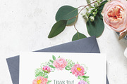 Watercolor pink peony illustrations, a Texture Illustration by svetodesign (Thumbnail 9 of 11)