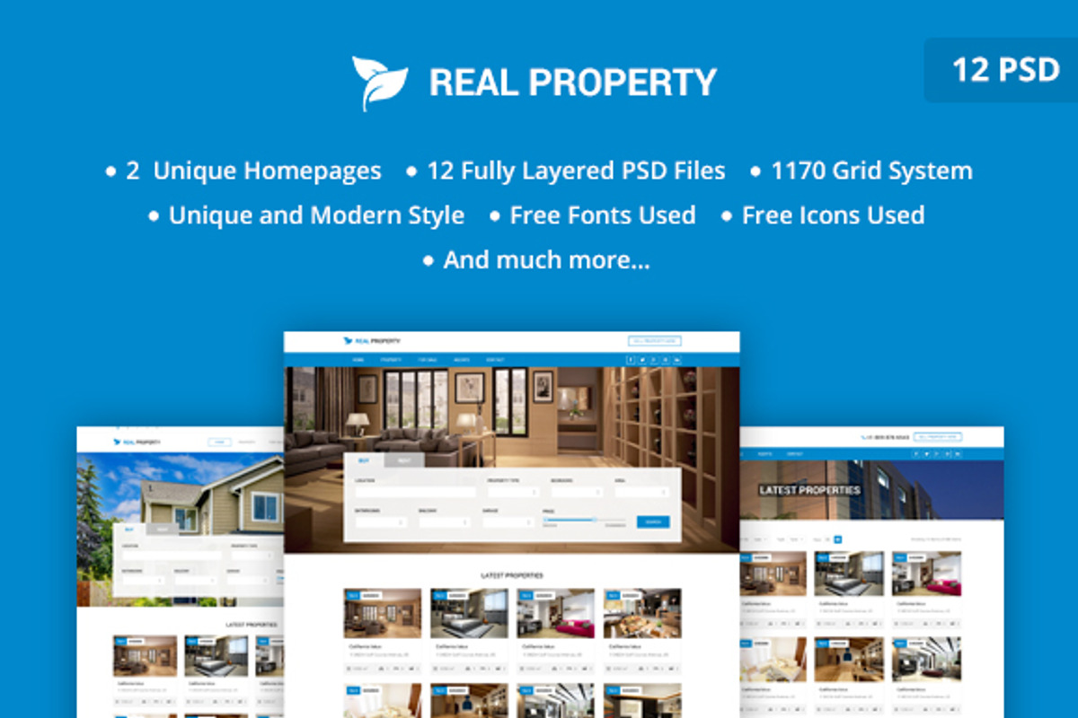 Real property PSD Template, a Websites & App Template by WebbyTemplates (Photo 1 of 12)