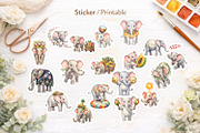 Cute Elephant Sublimation PNG, an Animal Illustration by Artnoy (Thumbnail 7 of 18)