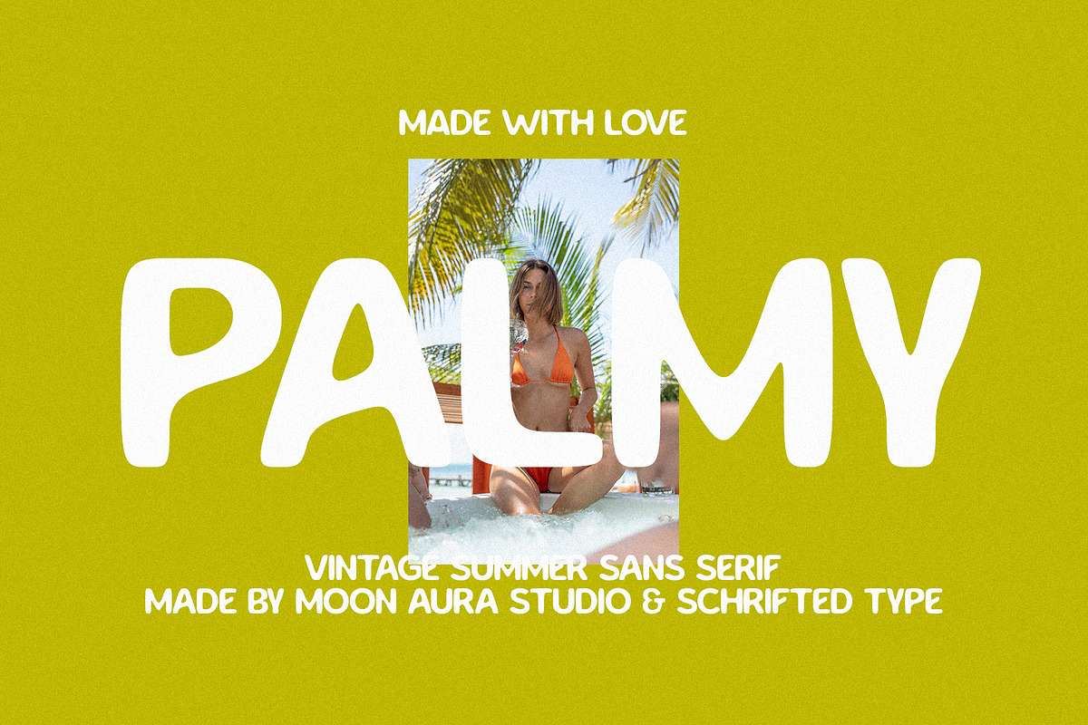 Palmy - Retro Summer Sans, a Sans Serif Font by Schrifted Type (Photo 1 of 8)