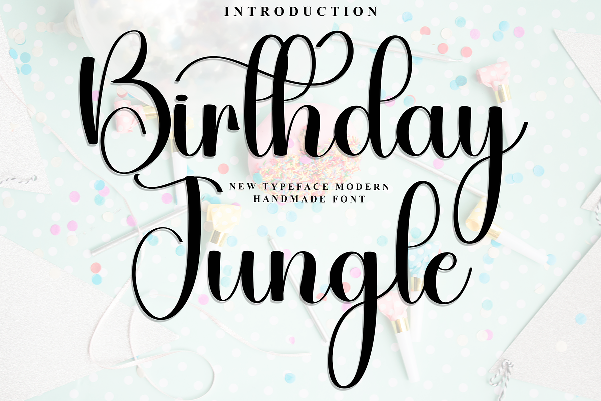 Birthday Jungle, a Handwritten Font by InermediaSTUDIO (Photo 1 of 8)