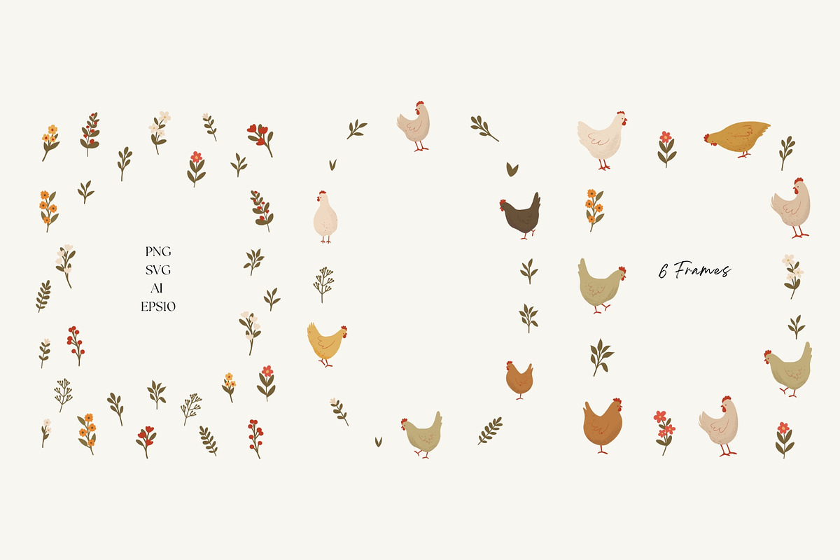 Cute Chickens & Florals Nursery Art, an Animal Illustration by Jenteva Art (Photo 7 of 16)