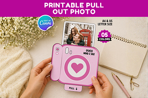 Printable Pull Out Photo Card Canva, a Card Template by Snapybiz