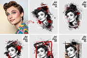 Watercolor Canvas Frame Art Effect, an Action Add-On by MRI STUDIO (Thumbnail 3 of 34)