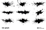 Black ink splash. 61 images, a Decorative Illustration by Handmadefont (Thumbnail 11 of 13)