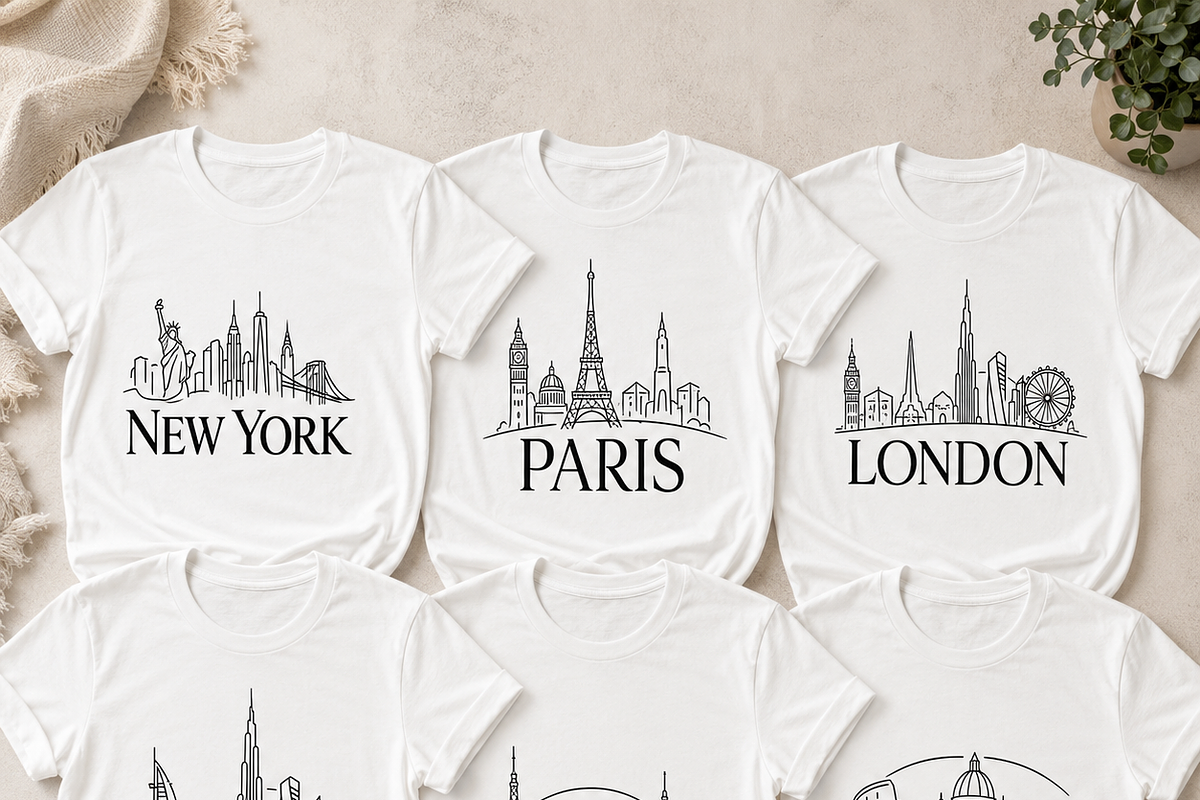 Famous City Names Line Art PNG, a Decorative Illustration by HeavensStar (Photo 2 of 8)
