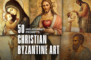 50 Christian Byzantine Art Prompts, an Object Graphic by MadeByAI Studio
