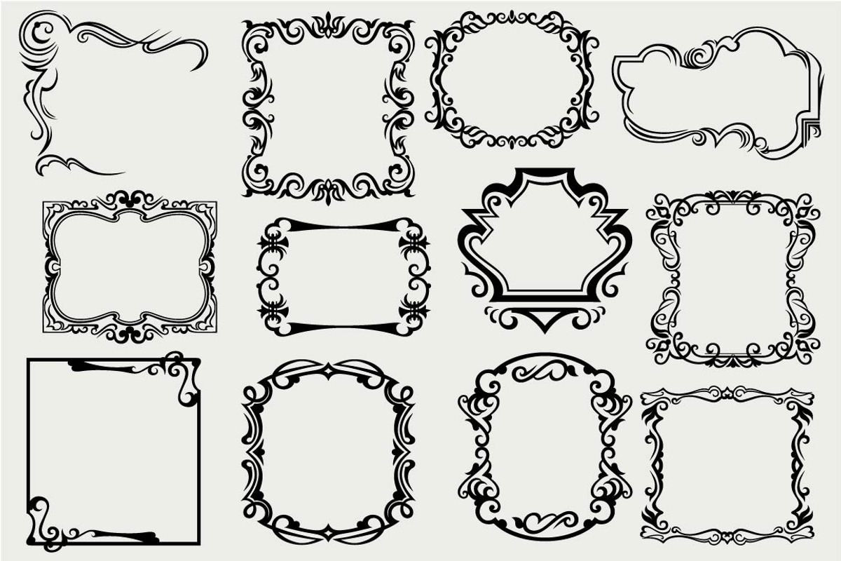 Vintage frames 13, a Pattern Graphic by LineworkStock