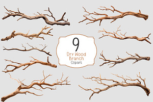 Dry wood branch clipart