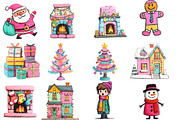 Watercolor Christmas Clipart Bundle, an Illustration by Designworld (Thumbnail 4 of 5)