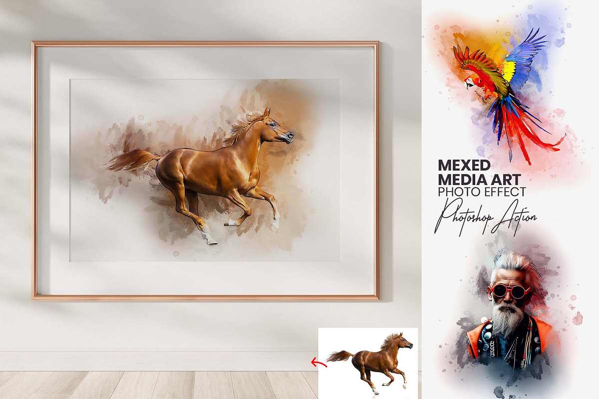 Mixed Media Art Photoshop Action, an Action Add-On by MRI STUDIO (Photo 1 of 11)