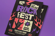 Black Bold Rock Music Flyer Set, a Flyer Template by graphicook (Thumbnail 2 of 3)
