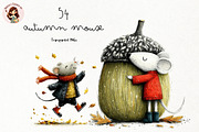 Autumn Mouse PNG Clipart Bundle, a Seasonal Illustration by Nicolle's Colorful Art (Thumbnail 1 of 5)