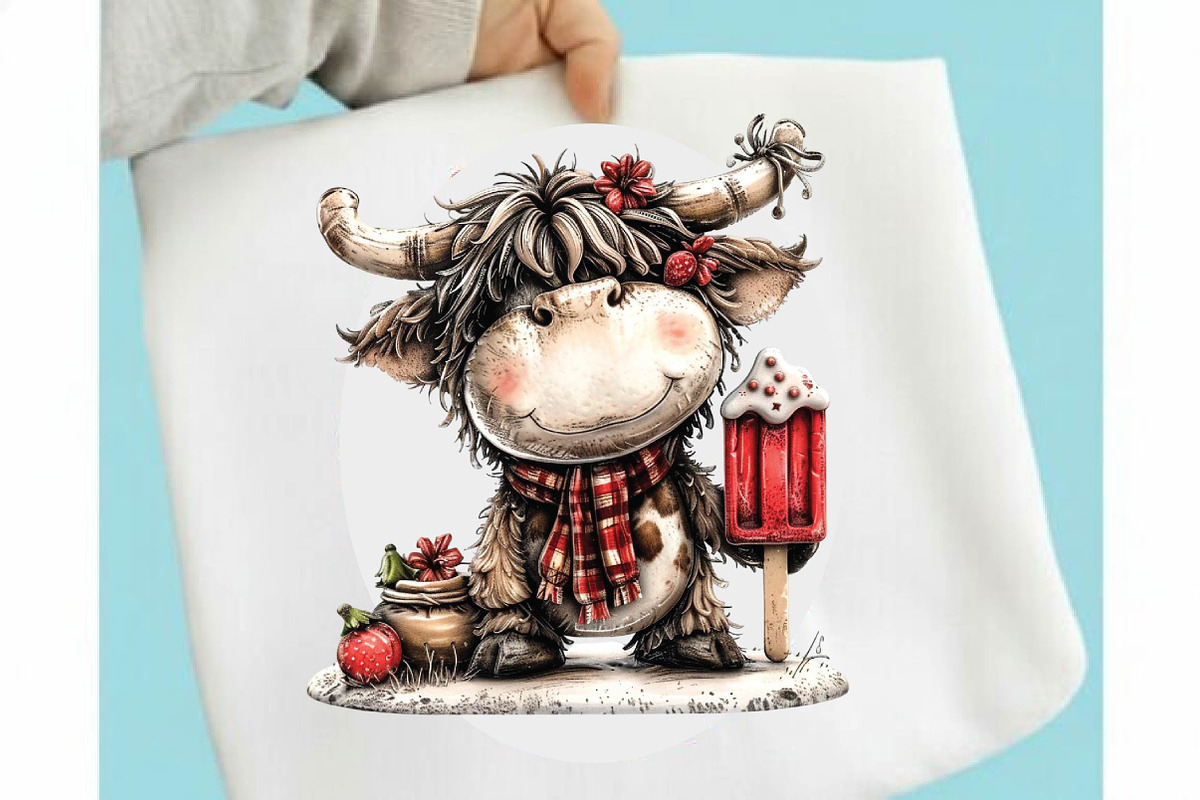 Whimsical Pool Day Highland Cow Clip, an Illustration by SVGArt (Photo 3 of 9)