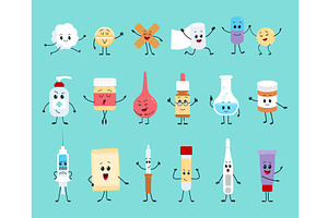 Cartoon pills characters. Vitamin, an Object Illustration by LadadikArt