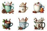 Watercolor Christmas Drinks Clipart, an Illustration by SinaCreation (Thumbnail 3 of 7)