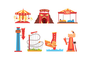 Amusement Park with Family, an Object Illustration by TopVectors