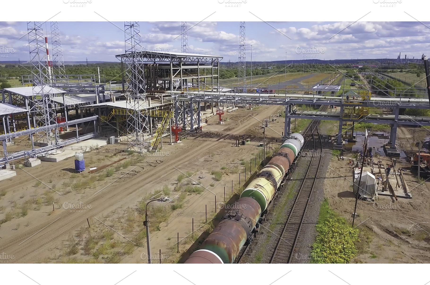 Top view of railway and station, an Industrial Photo by Media Whale Stock