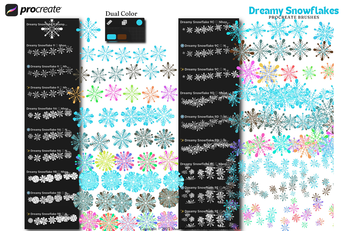Procreate Dreamy Snowflakes Brushes, a Brush Add-On by Fashion Workshop Bkk (Photo 12 of 21)