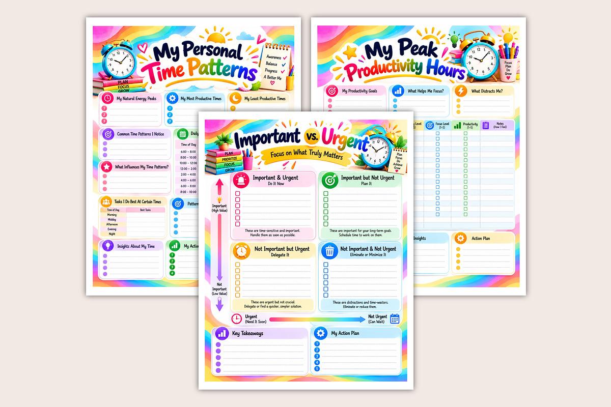 Time Awareness Workbook, a Stationery Template by Designmela01 (Photo 3 of 4)