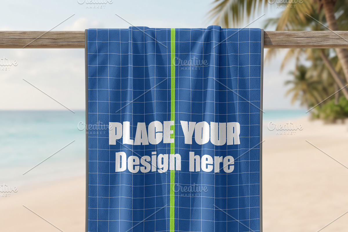 Summer Beach Towel Mockup PSD, a Merchandise Mockup by Pixel Foundry (Photo 3 of 4)