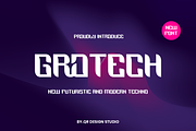 Grotech - Tech & Futuristic Font, a Sans Serif Font by QR Design Studio (Thumbnail 1 of 8)