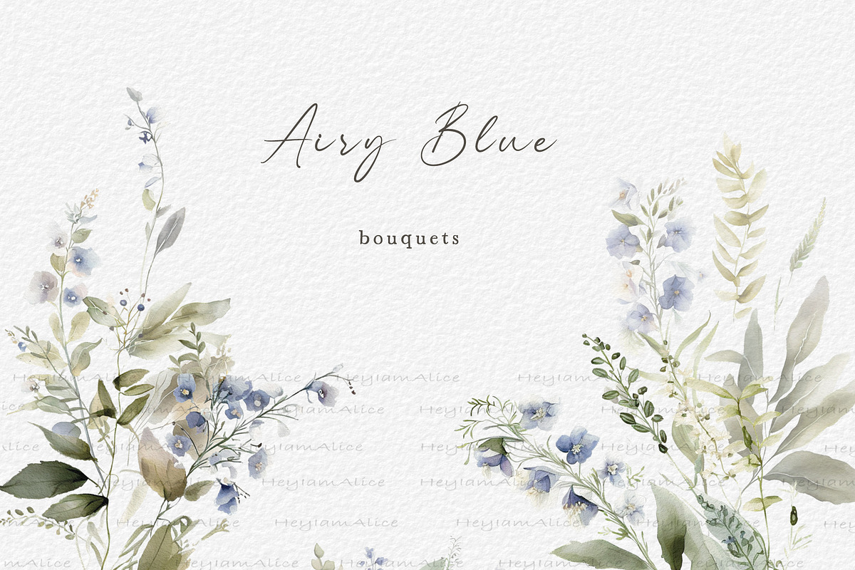 Airy Blue Floral, a Decorative Illustration by heyiamalice (Photo 3 of 11)