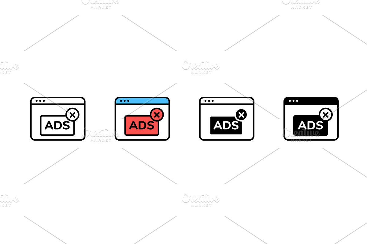 Various browser windows with close, a Technology Illustration by skripnikbb