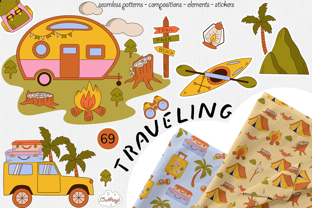 Traveling vector collection, an Object Graphic by owlasya (Photo 1 of 10)