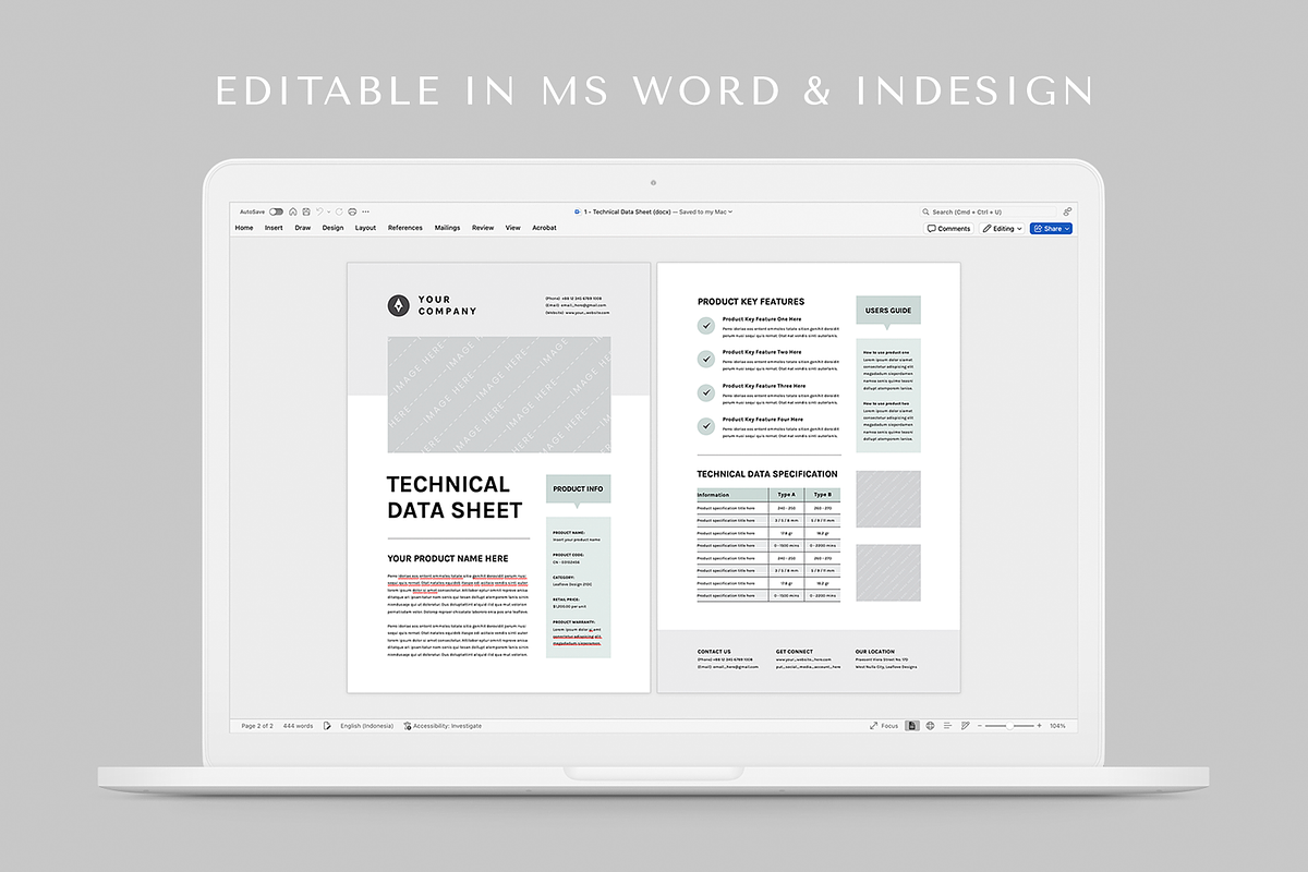 Technical Data Sheet, a Flyer Template by Leaflove